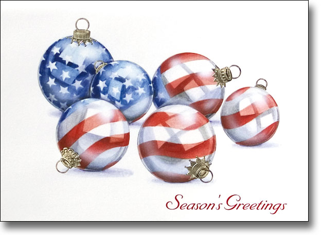 Patriotic Ornaments Holiday Card