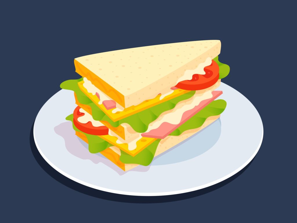 Colorful graphic of a sandwich.