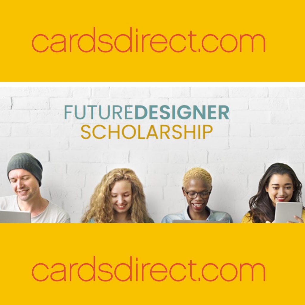 An advertisement from CardsDirect about their Future Designer Scholarship.