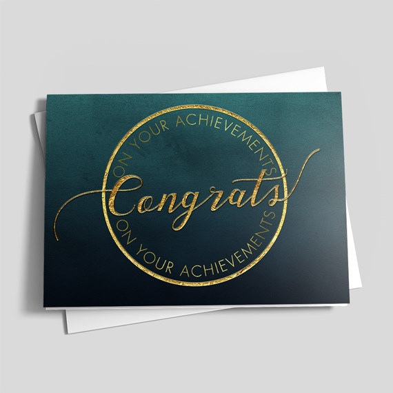 Green and gold congrats card from CardsDirect.